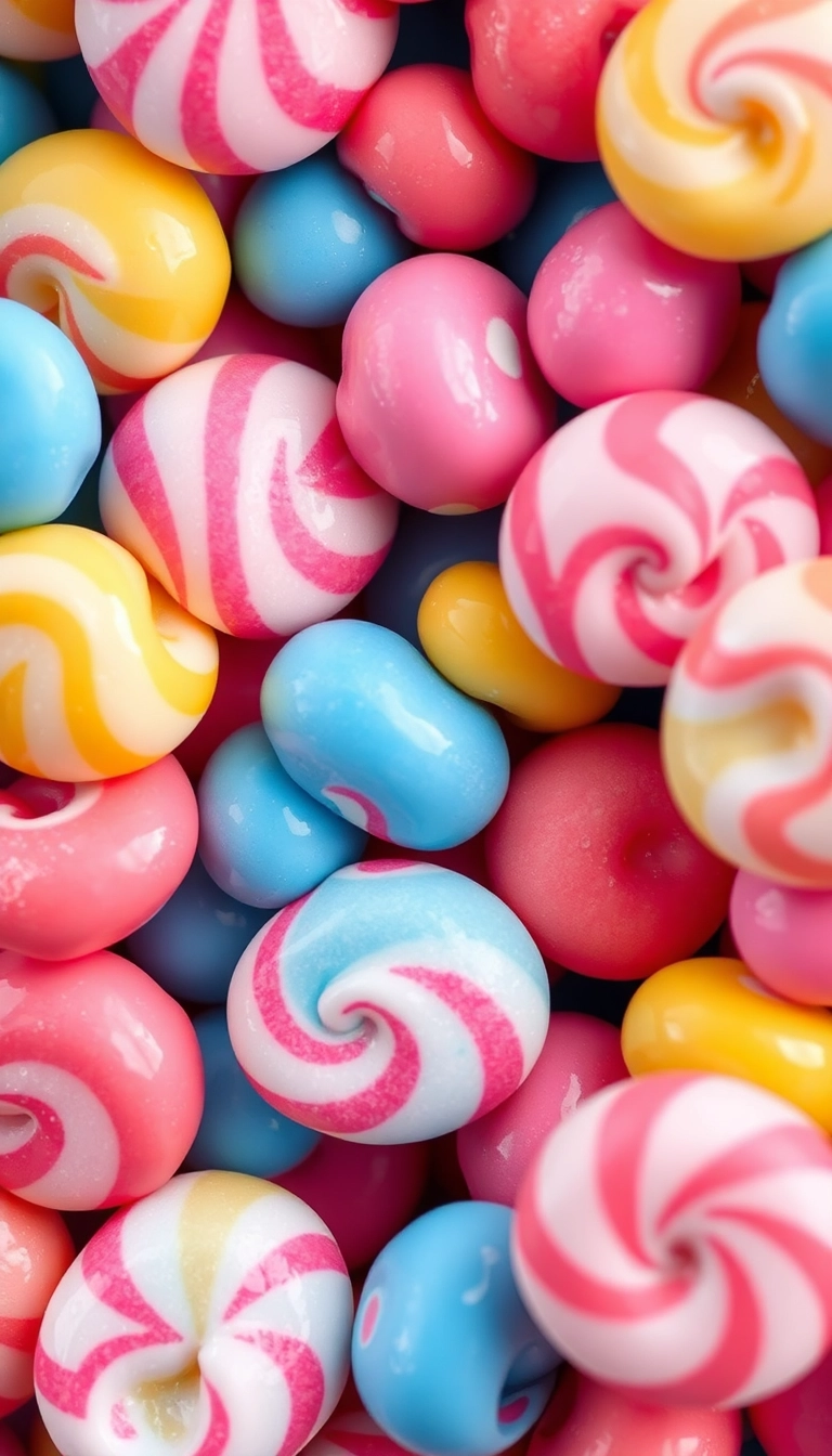 iPhone Breathtaking AI Mixed Candies Close Up Photogenic Wallpaper